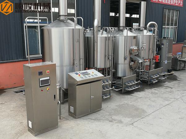 PLC Control Beer Production Line Auto 1500KL Steam Heating Stainless Steel Material