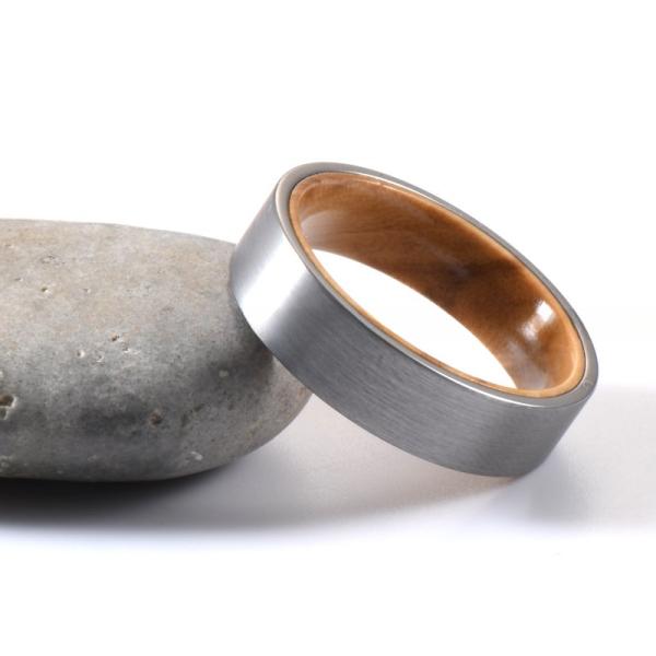 6 mm argentée brossée Tungstène bords plats avec bois d'olivier Ringe de mariage pour hommes femmes Confort Adapté et résistant aux rayures