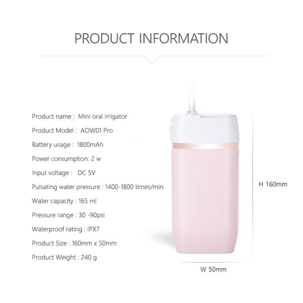 Бесшнуровая мини портативная вода Flosser