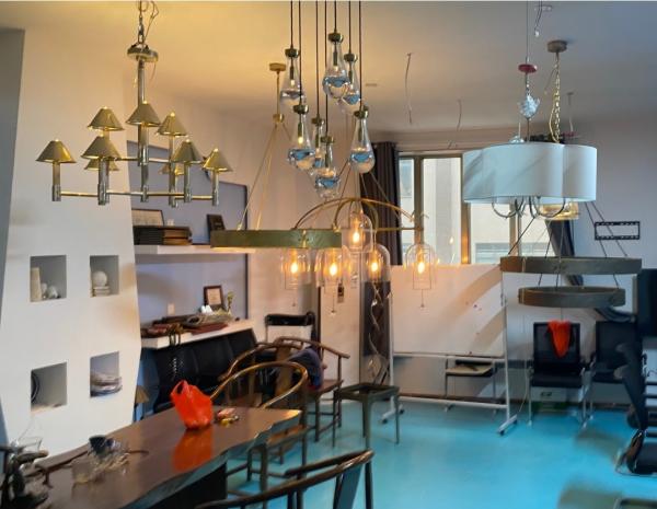 12-Light Brass Chandelier with Adjustable Height for Modern Home Decor