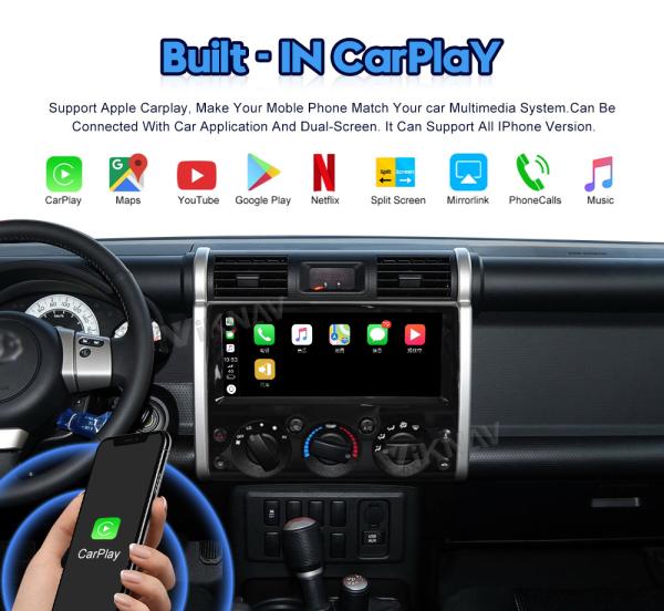 8 Core 128GB Car Multimedia Player For Toyota FJ Land Cruiser 2007-2017