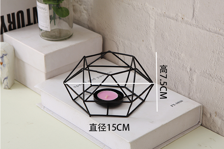 Simple Iron geometric Candle Holder Wedding Home Gem Candle stand Craft