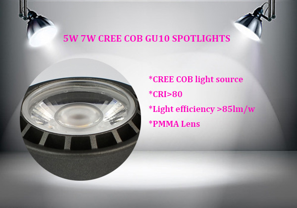 hot sale bright cree cob gu10 dimmable spot light 5w 7w lamp bulb cool white 6000k