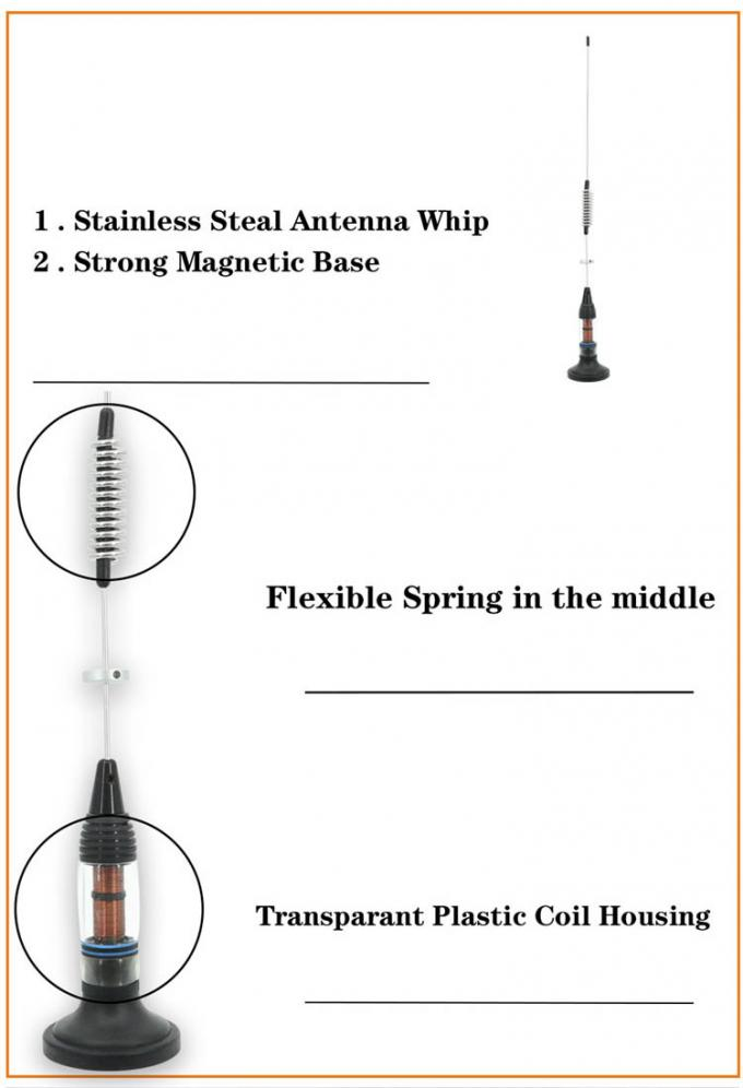 50Ohm Mobile CB Radio Antenna 726mm Cable Length Auto Radio Antenna HT-C875