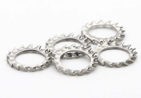 Serrated Gasket Steel Flat Washers / Star Lock Washer Din6798A Zinc Plate Surface