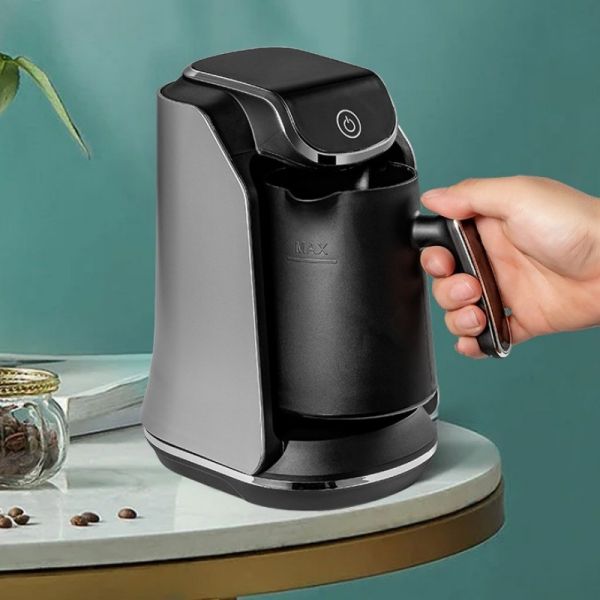 Single Service Electric Turkish Coffee Maker with Reusable Filter and Warming Plate