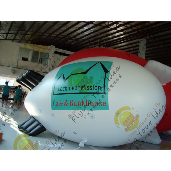 Huge Inflatable Zeppelin Air Balloon White Elastic UV Protected Printing