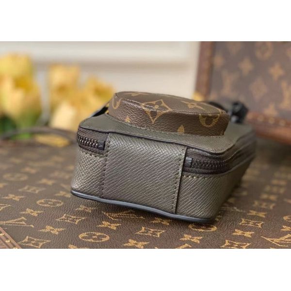 Brown Square Box Genunie Leather Camera Cross Body Bag Single Shoulder
