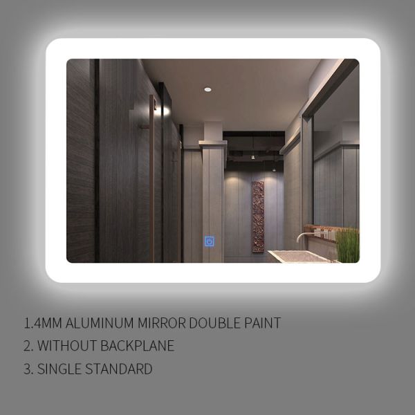 Modern Illuminated Bathroom Mirrors Aluminum Frame Customized Design Decorative