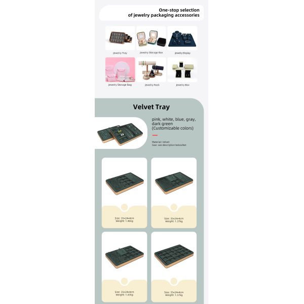 OEM Luxury Velvet Jewelry Trays Custom logo Organizer Jewellery Trays Jewelry Set Display