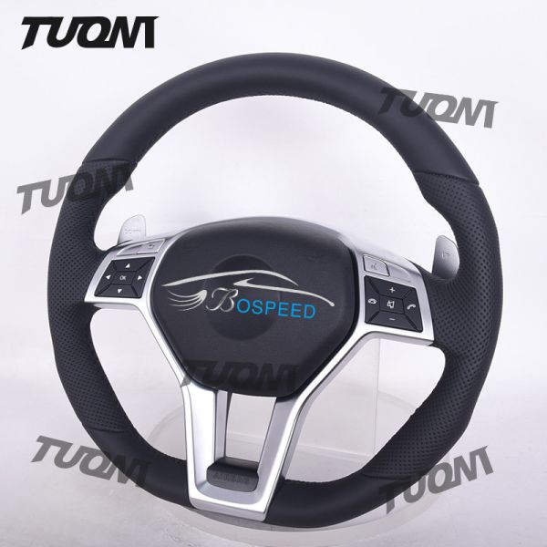 Mercedes Benz Steering Wheel Black Easy Installation Rounded Top Flat Bottom