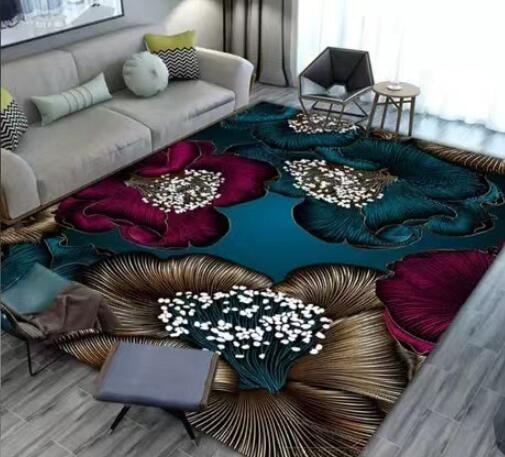 Hand Painted Printed Tatami Mat Home Full Living Room Floor Carpets Machine Washable