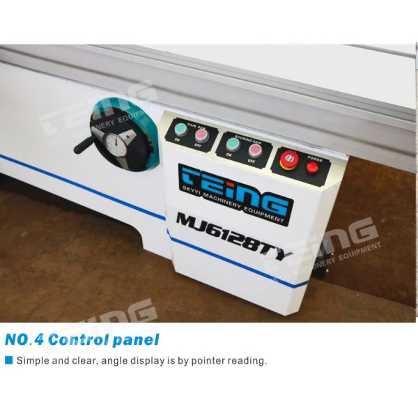 Precision Panel Saw MJ6130TY with 7000/8000 rpm Scoring Saw Spindle Speed and 4KW Motor