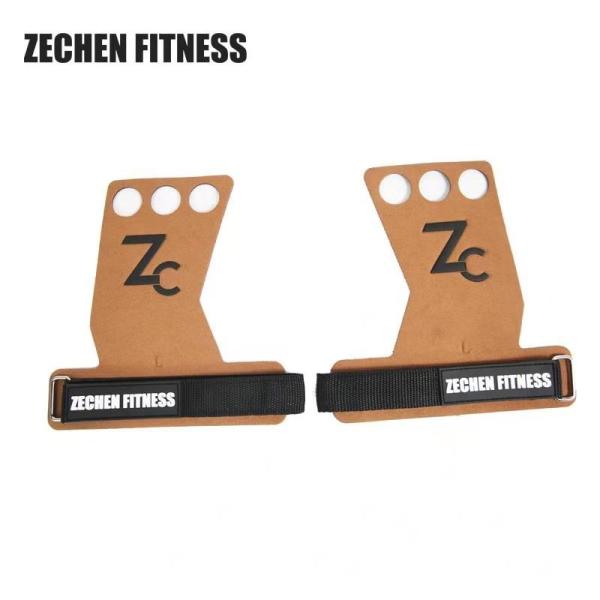 3 Hole Crossfit Hand Grip Custom Microfiber Leather Hand Gloves For Pull Ups
