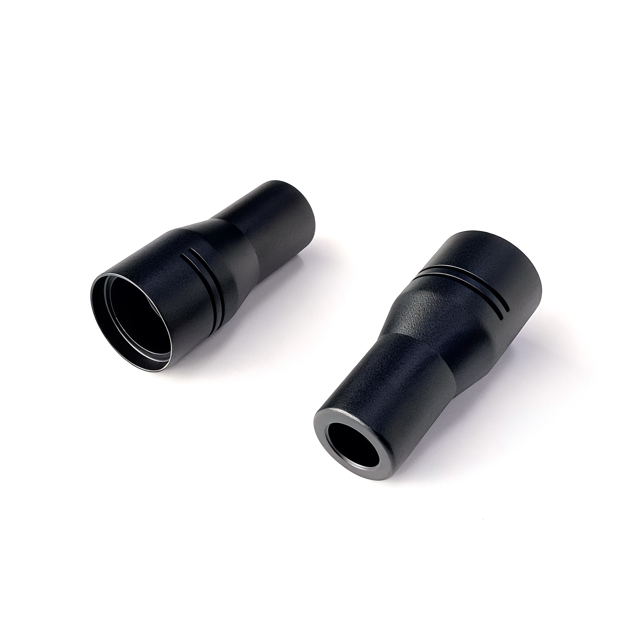 Custom Swiss-Type CNC Turned 6063 Aluminum Microphone Housing Matte Black Anodized Wireless Mic Shell