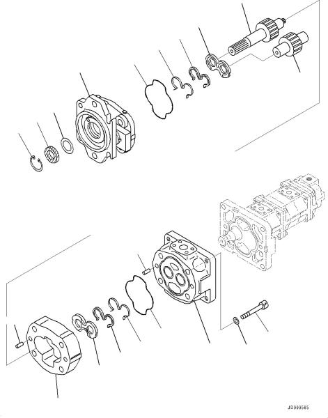 705-56-36051 705-18-03620 Hydraulic Pump SAR90+32+ SB 18+12 Front WA320 WA320PZ