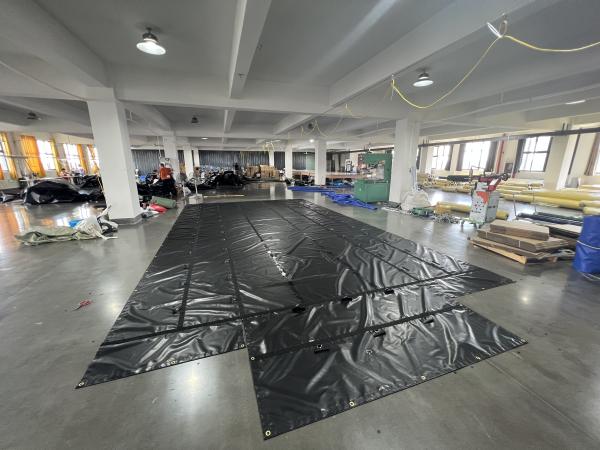 Cobertura de camião de PVC de 16x27 pés para camiões de piso plano com protecção anti-UV e impermeável