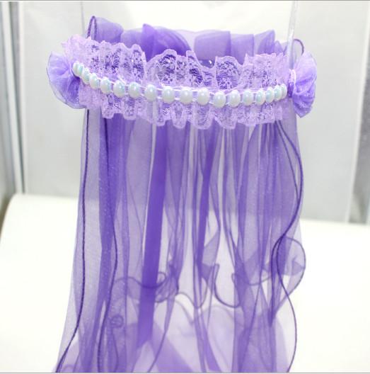 Children's crown veil, girls head flower veil headband, wedding princess wreath, wedding photography floor headdress hai