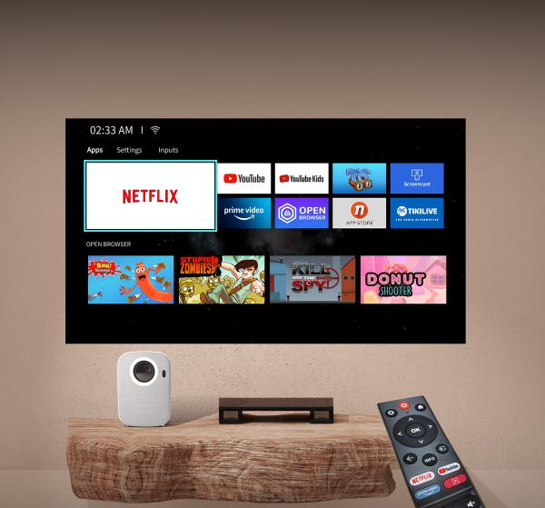 F8 Mini Full HD Netflix Licensed Projector 250 ANSI Lumens Linux Projector