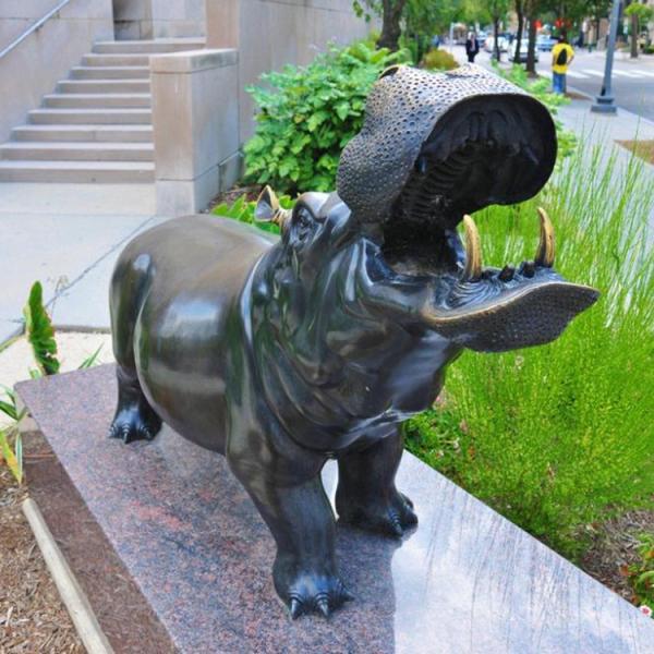 175cm Hippo Outdoor Bronze Sculpture Garden Decor Art Exquisite