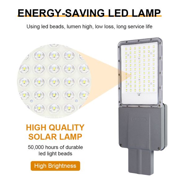 Le réverbère extérieur actionné solaire séparé par conception en aluminium de C.C 100W 200W 300W 400W IP66 de capteur de mouvement a mené le réverbère