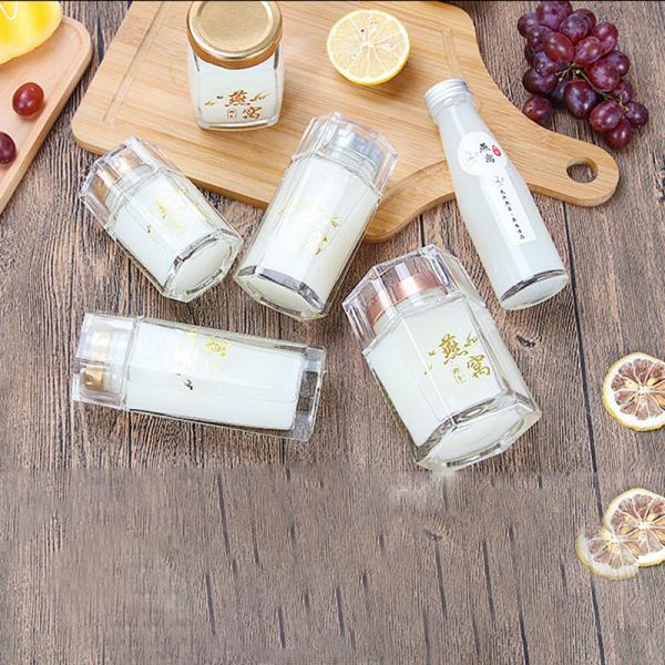Nível superior Honey Jars Clear Color With de vidro sextavado Eco amigável