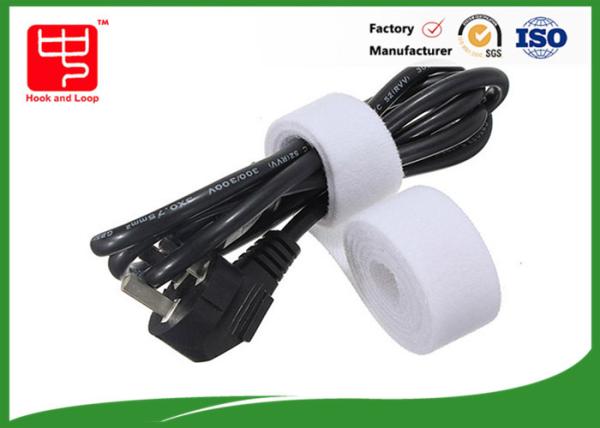 O dobro do laço do gancho tomou partido rolo de Velcro para o envoltório do cabo do computador, 25m/rolo