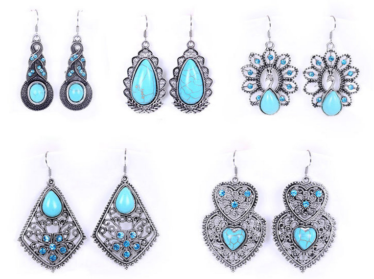 Fashion Turquoise Beaded Earrings