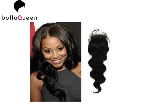 Classifique o fechamento brasileiro do laço do cabelo 7A humano, cabelo humano do Virgin da onda do corpo