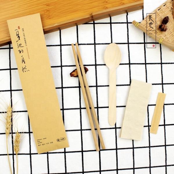 Customize Logo Wooden Cutlery Set Ideal for Commercial Buyers and Catering Services