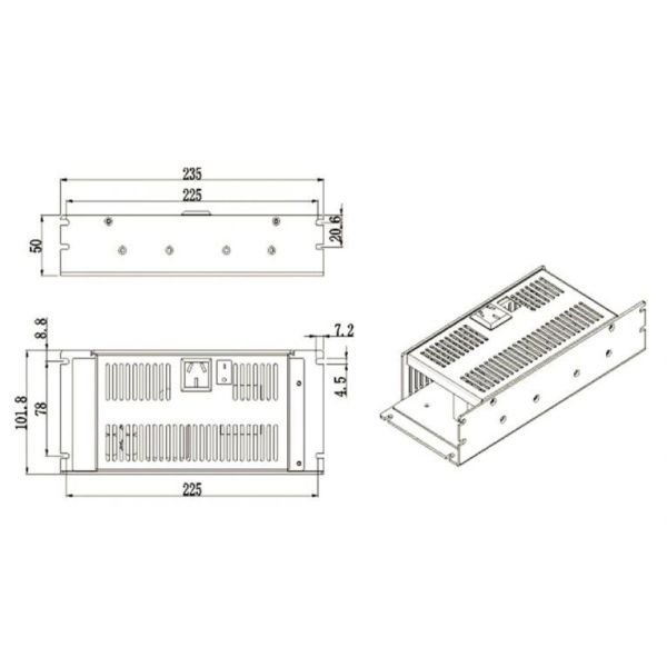 400 Watt Panel Mount Power Supply 5 - 90 % RH Condensation Small Size