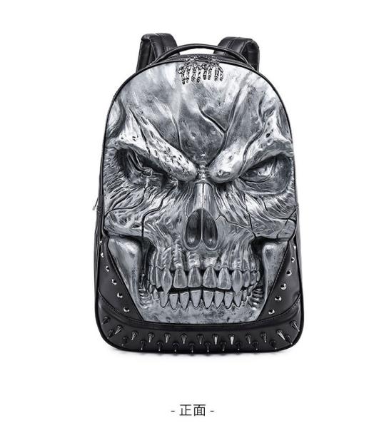 3D PU LEATHER SKULL BACKPACK - BACK PACKS STEAM PUNK RIVET PERSONALITY TRAVEL BAGPACK COLLEGE/HIGH SCHOOL BAGS BOOKBAG