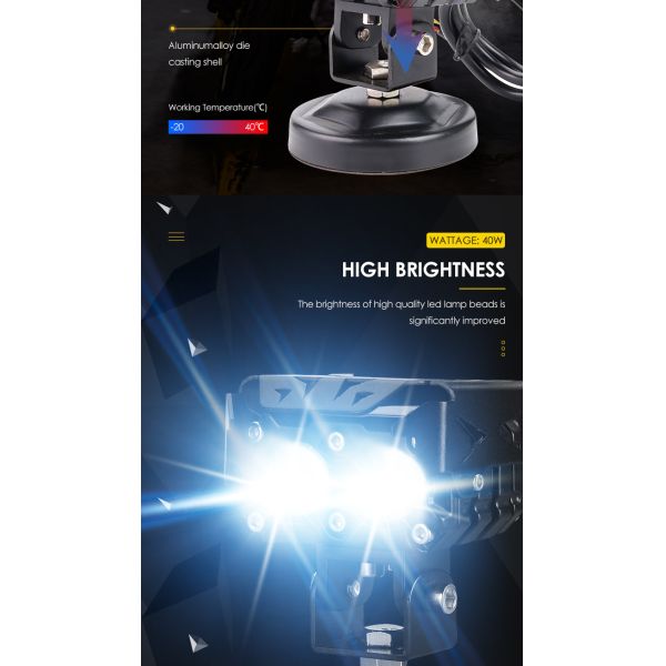 4000LM Мотоцикл светодиодные прожекторы светодиодные мотоциклетные фонари 40W IP67