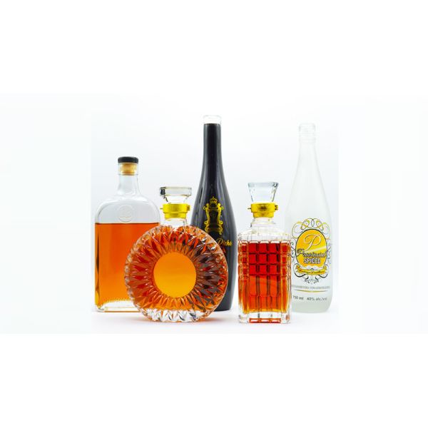 Screen Printing Round 500ml Frosted Glass Bottle for Spirit Champagne Beverage Tequila