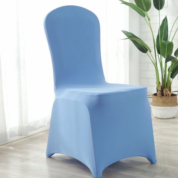White Red Blue Polyester Spandex Banquet Chair Covers