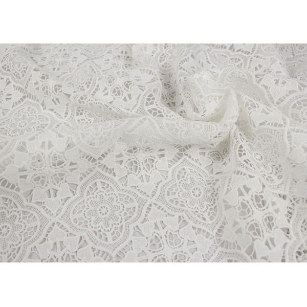 Крася ткань шнурка химического полиэстера волокна молока винтажная с флористической геометрической диаграммой