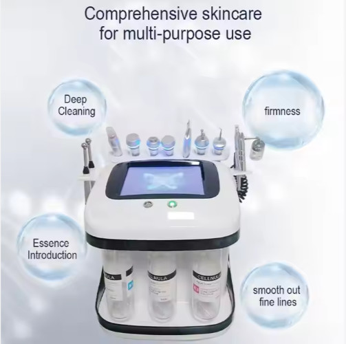 8 in 1 Deep Cleaning Face Lifting Multifunctional Rf Microdermabrasion Hydro Facial Machine