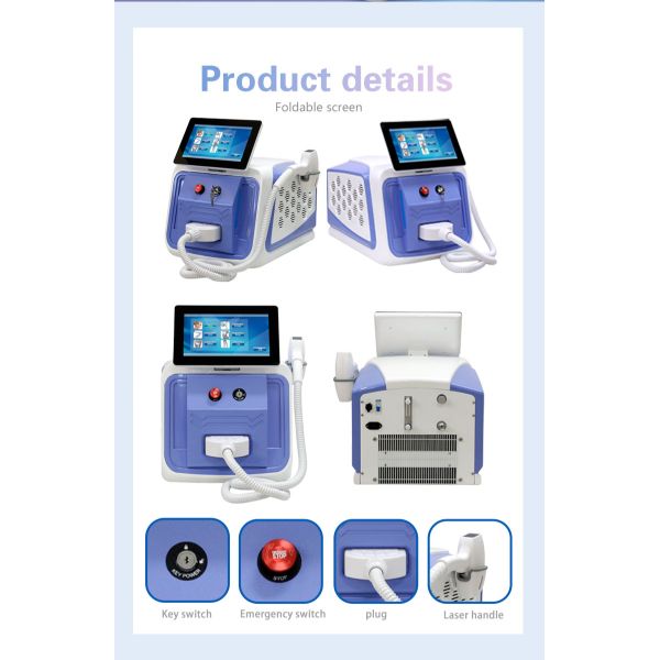 Диодная лазерная удаление волос 800 Вт 755 нм 1064 нм 808 нм трио лазерная машина