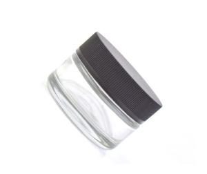 1oz Child Resistant Clear Black Glass Jars Child Resistant Glass Concentrate Jar