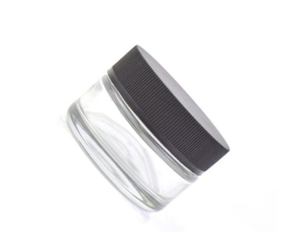Flower Glass Concentrate Jars 1oz  2oz Glass Jars Clear Black Different Size Glass Bottles