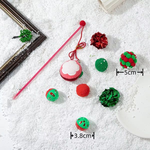 Plastic Pet Toys 10 Pack Cat Toy Sets Sustainable Christmas Stockings