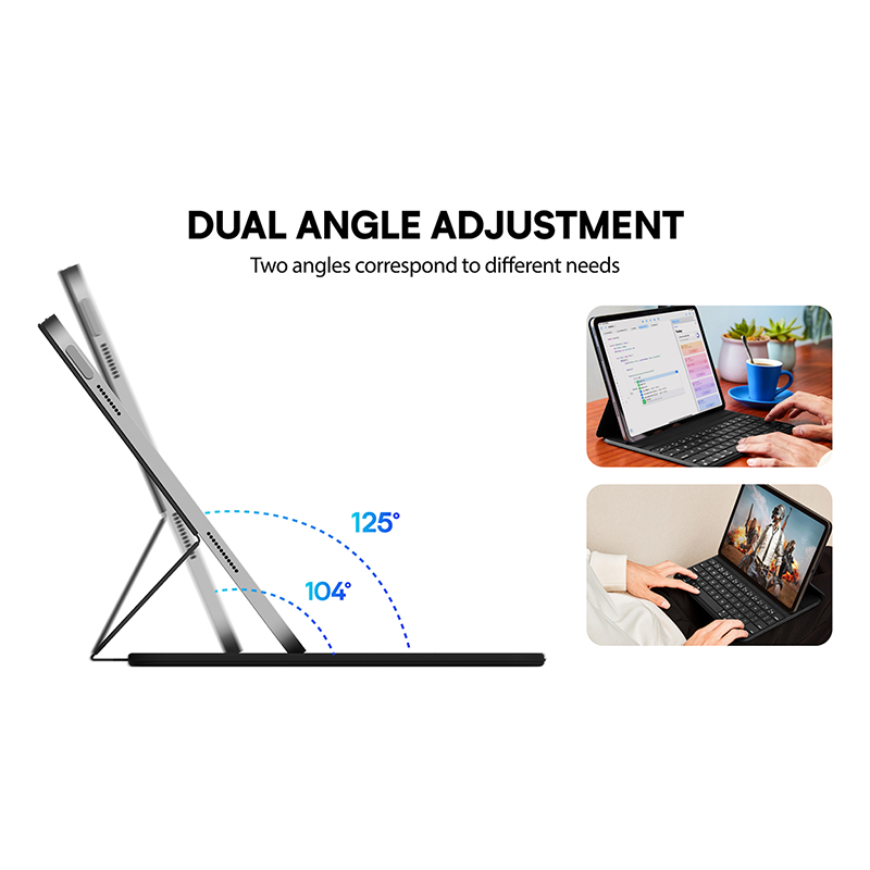 Ultra Slim PU Leather Tri-Fold Magnetic Smart Folio Keyboard Case for iPad 10.9 11 Inch