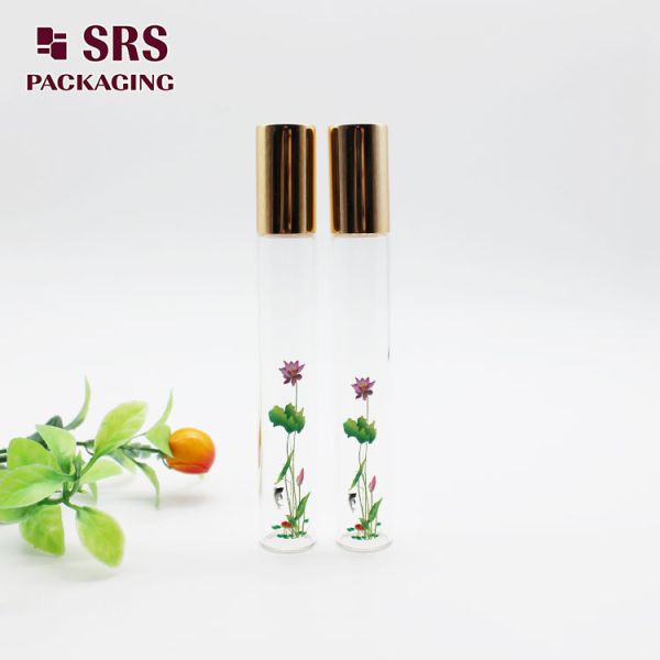 SRS cosmetic clear color roll on 10ml perfume oil glass bottle