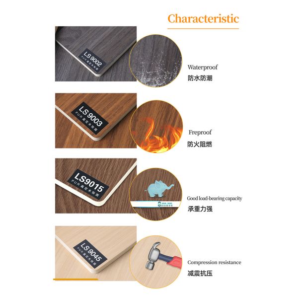 древесины угля 5mm панели изоляции внутренней стены PVC 8mm бамбуковой декоративные