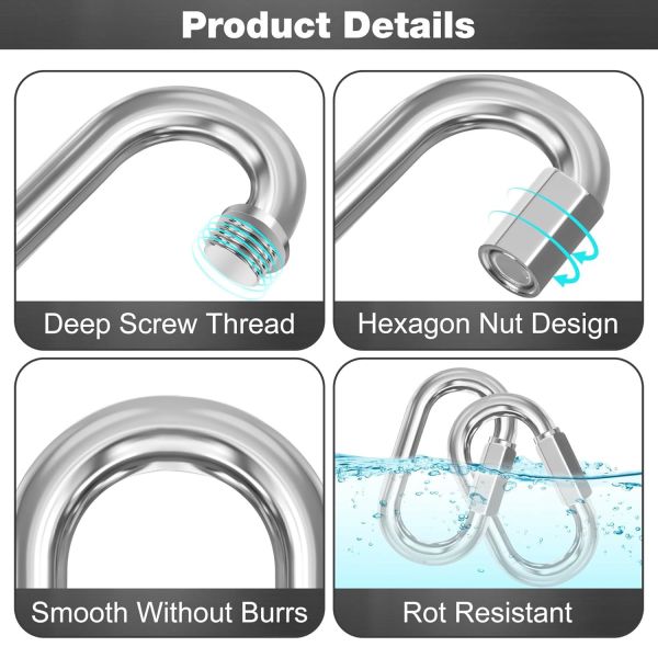 Quick Links Chain Connectors Twist Oval Keychain D Shape for Swing Camping
