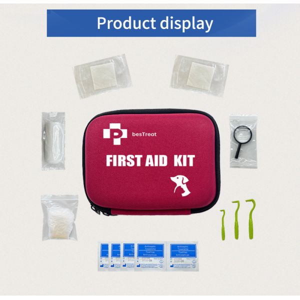 17.5cm Black Pet First Aid Cat First Aid Kit Customized Logo
