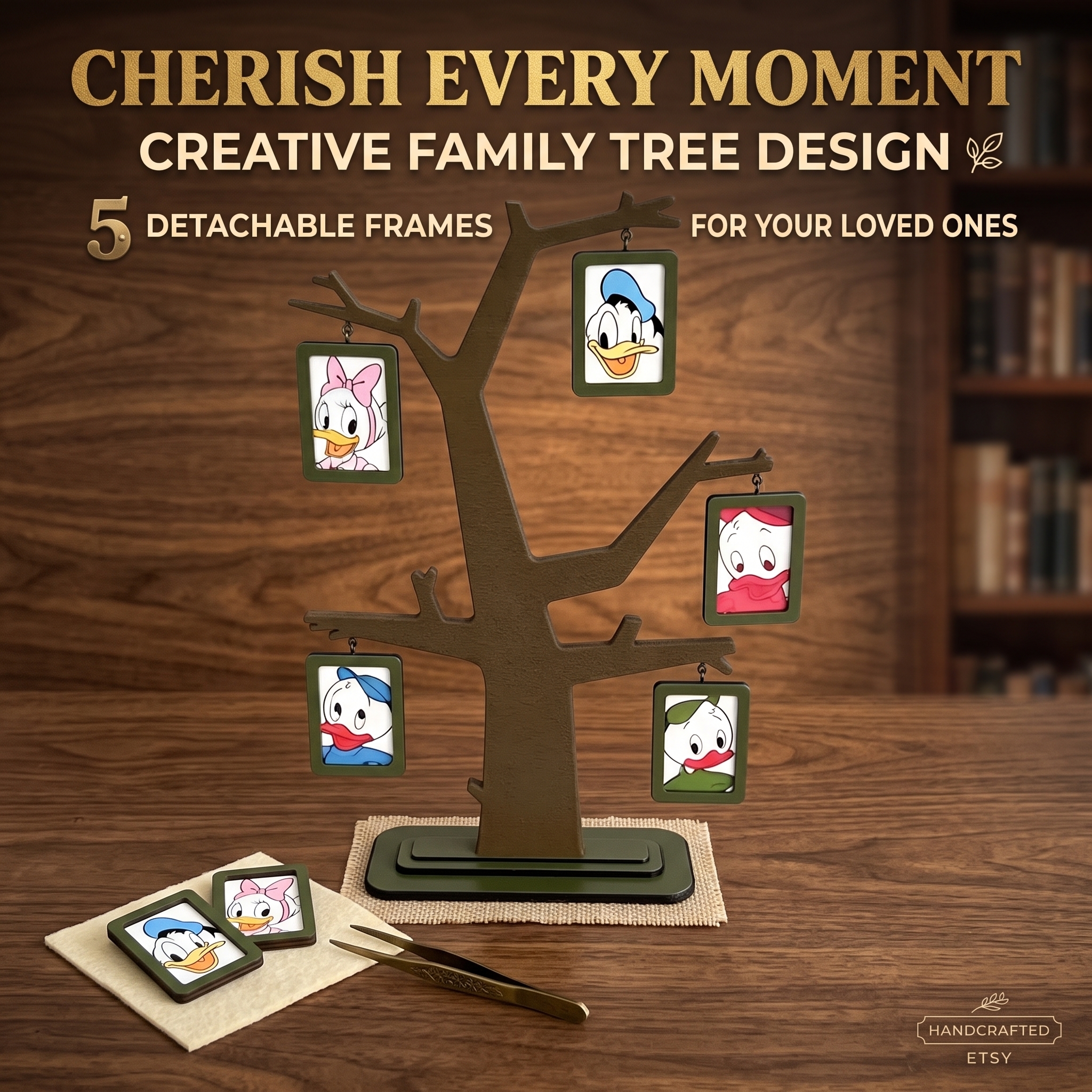 Full Color Custom 3D Printing Family Tree Photo Frame Hanging Picture Holder