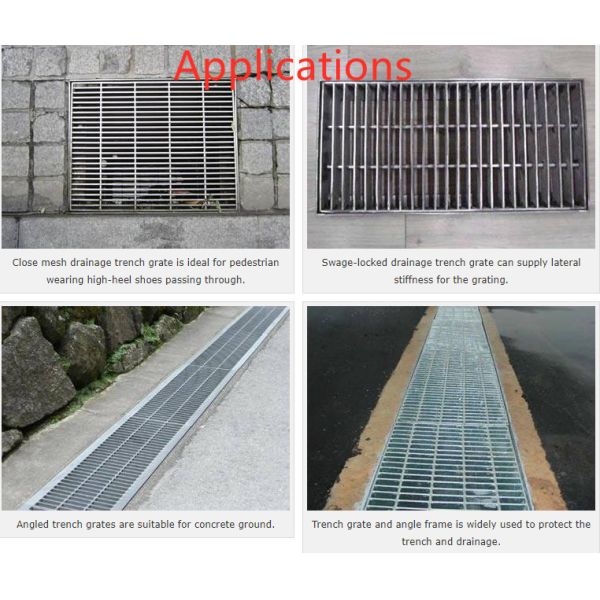 6mm Hot Dipped Galvanized Grating Trench Cover For Driveway