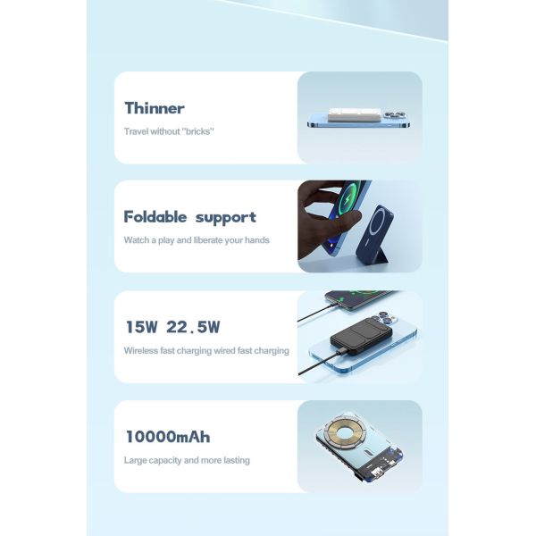 10000 Mah привели 4 в 1 радиотелеграфа заряжателя перемещения банке силы всасывания портативного мини магнитном