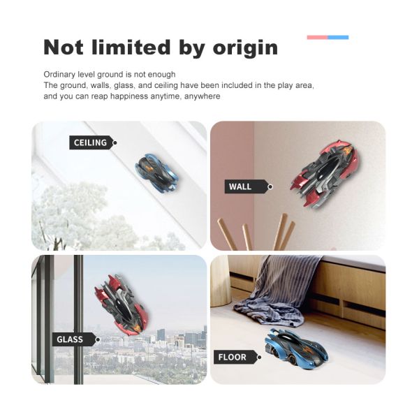 Adsorption Remote Control Toy Car Rechargeable Climbing Stunt Car 50M Remote Distance